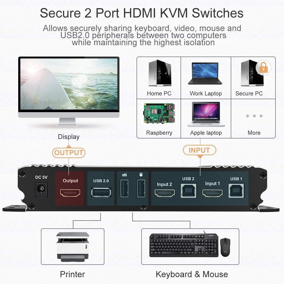 tesmart-lite-kvm-switch-hdmi-4k60hz-f-r-2-pcs-1-monitor-schwarz image 2