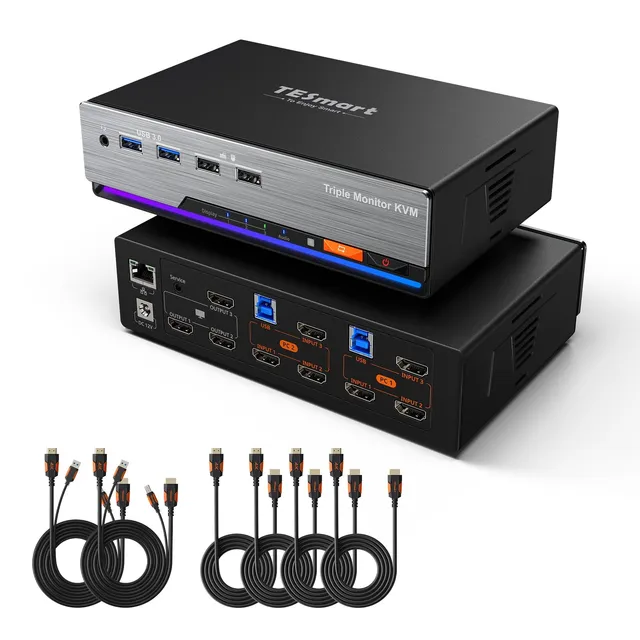 tesmart-prime-hks203-p24-kvm-switch-triple-monitor-4k-f-r-2-pcs image 1