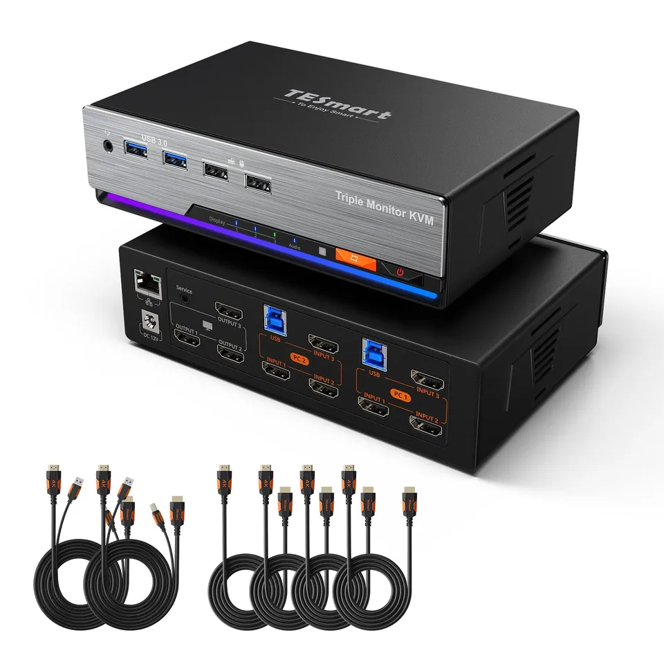 tesmart-prime-hks203-p24-kvm-switch-triple-monitor-4k-f-r-2-pcs image 1