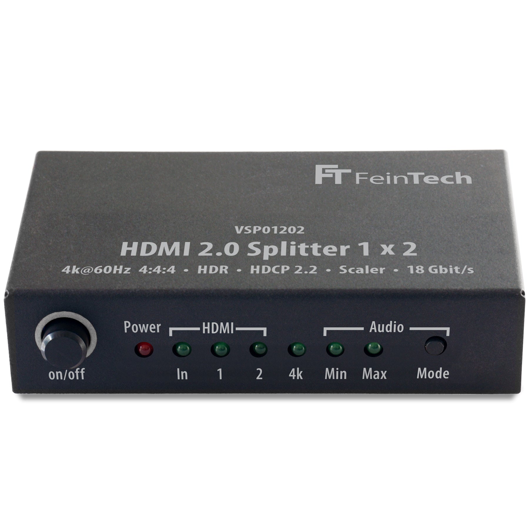 feintech-vsp01202-hdmi-splitter-1-in-2-out-4k-60hz-downscaler image 1