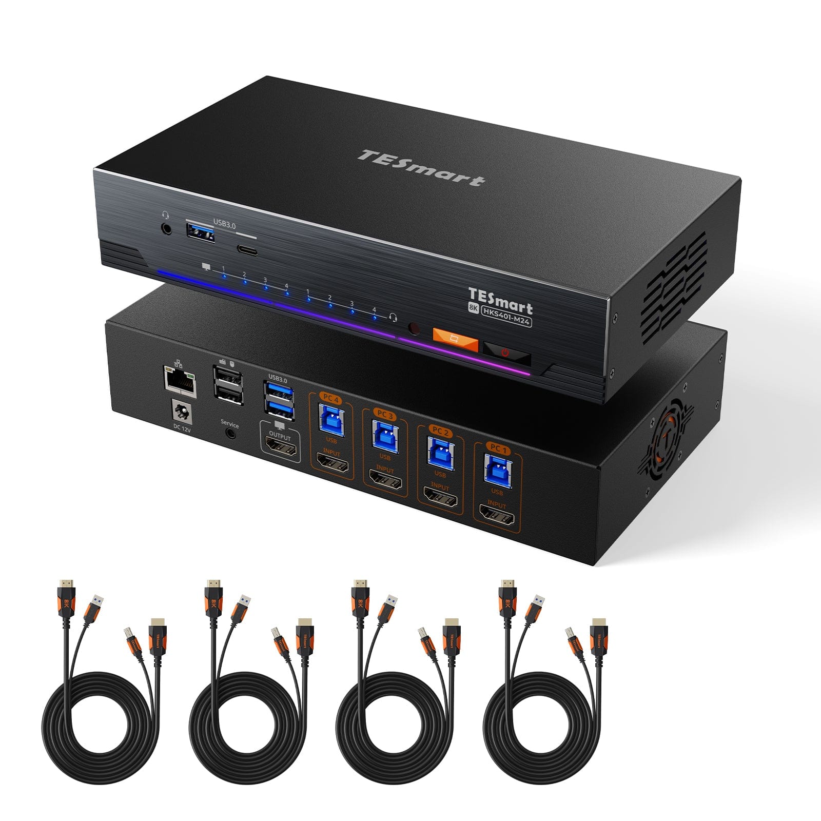tesmart-master-hks401-m24-kvm-switch-hdmi-4-port-8k60-lan image 1