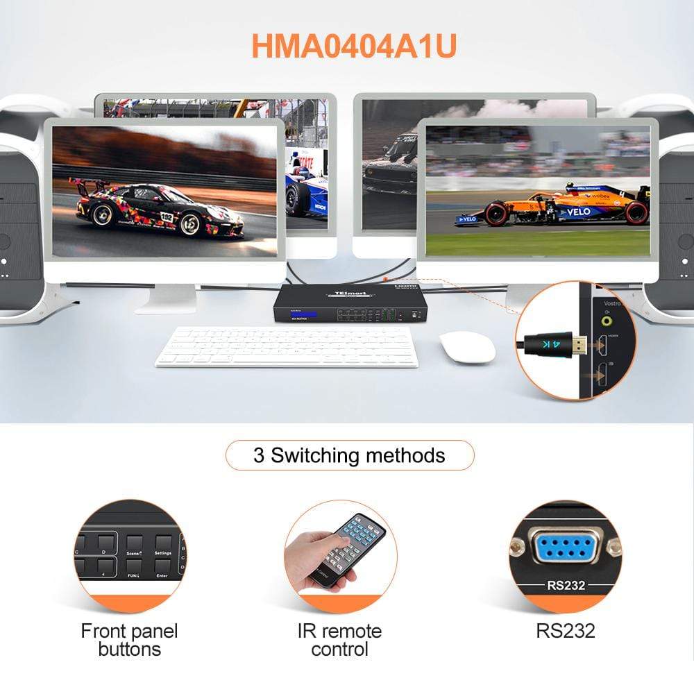 tesmart-prime-4x4-hdmi-matrix-switch-4k60-mit-audio image 5