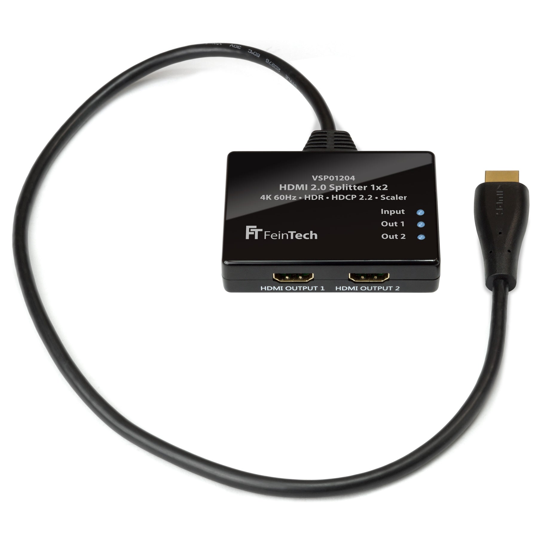 feintech-vsp01204-hdmi-splitter-1x2-4k-60hz-downscaler image 1