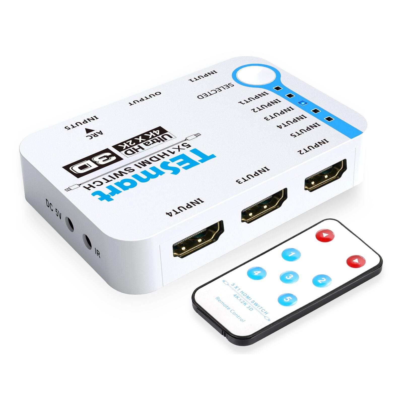 tesmart-lite-5x1-hdmi-switch-4k60hz-cec-schwarz image 8
