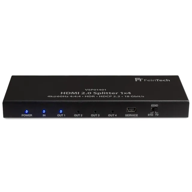 feintech-vsp01401-hdmi-splitter-1x4-4k-hdr-downscaler image 1