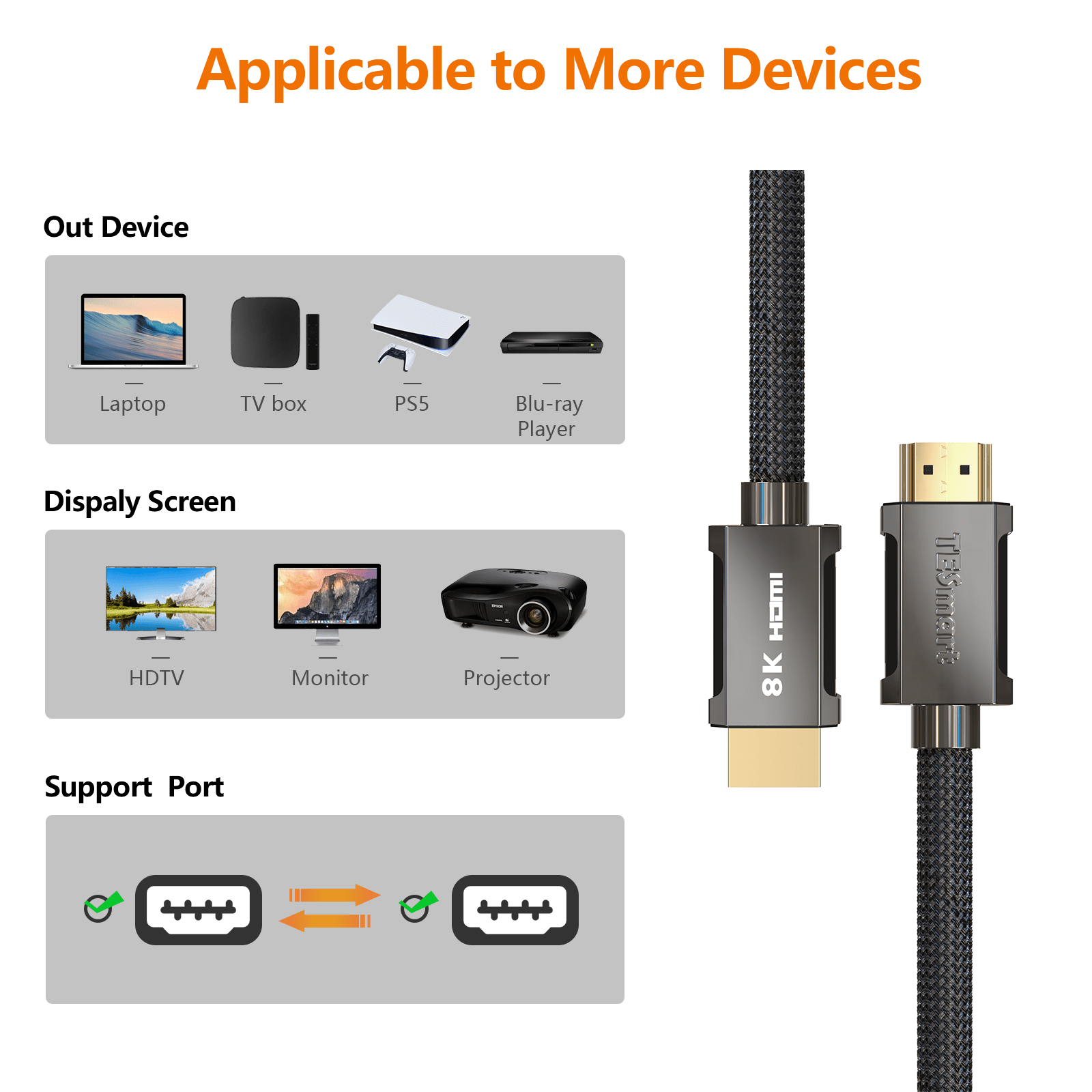 tesmart-lite-8k-hdmi-2-1-kabel-2m-48gbps-earc-nylon image 5