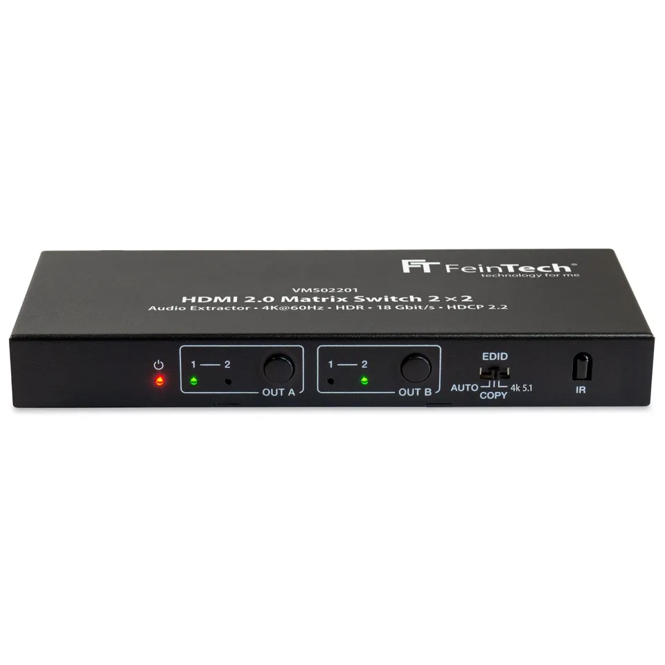 feintech-vms02201-hdmi-matrix-switch-2x2-mit-audio-extractor-4k image 1