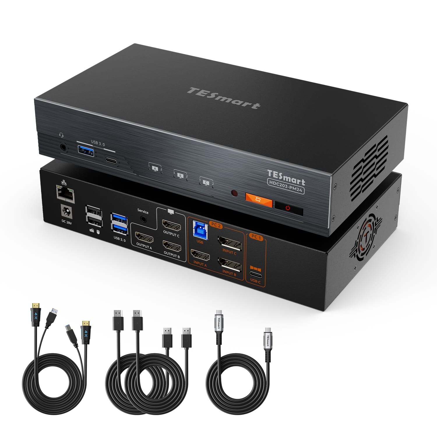 tesmart-xtreme-hdc203-pm24-kvm-switch-triple-4k60hz-displaylink image 1