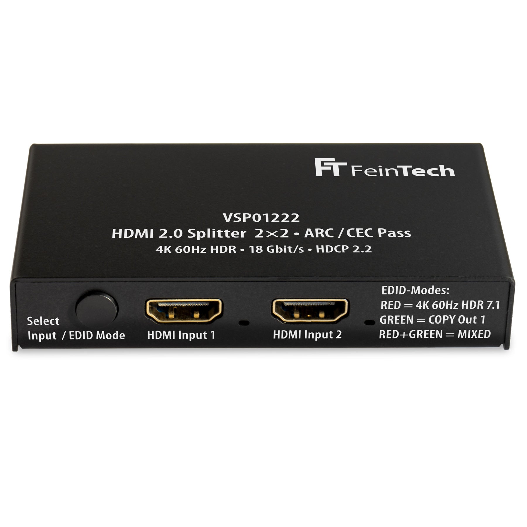 feintech-vsp01222-hdmi-splitter-2x2-4k-60hz-arc-downscaler image 1