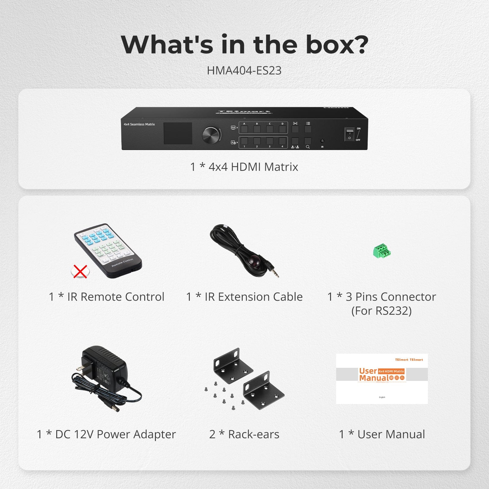 tesmart-elite-hma404-es23-hdmi-matrix-switch-4x4-mit-lcd image 5