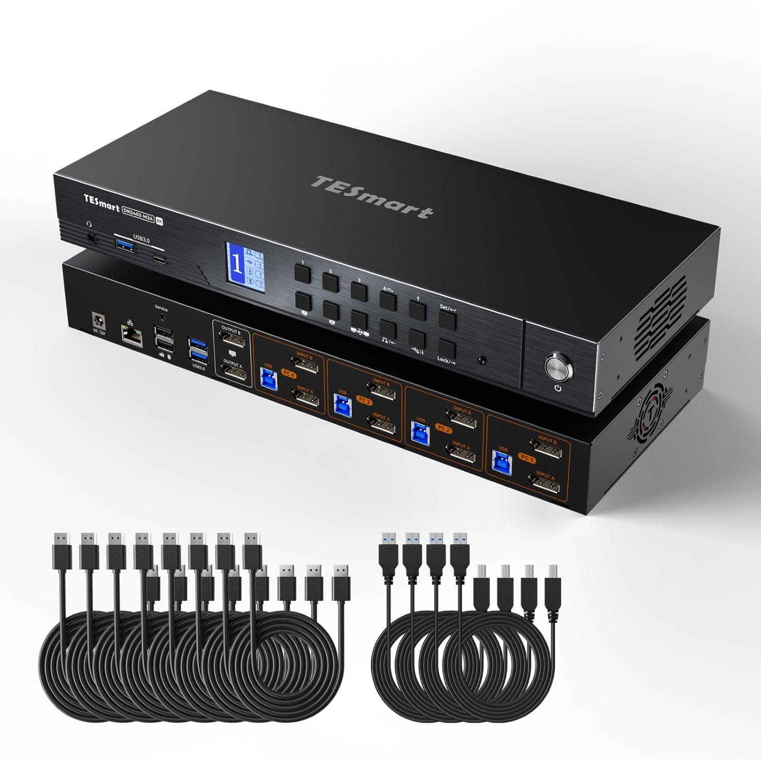 tesmart-master-4-port-dp-kvm-switch-dual-monitor-4-pcs image 1