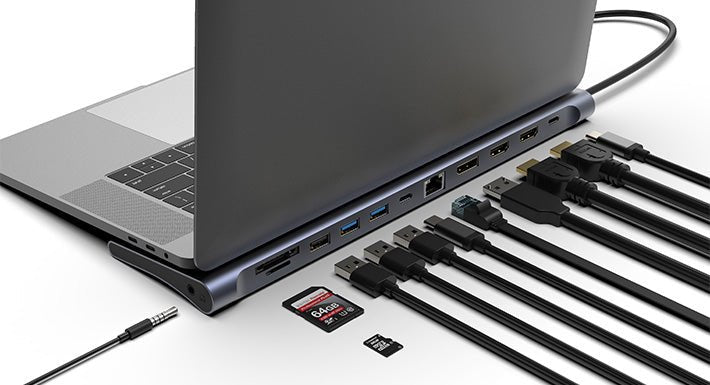 feintech-cx301-usb-c-docking-station-12-in-1-triple-display-4k image 3