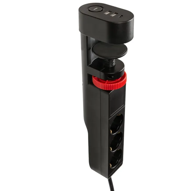 feintech-md833-steckdosenleiste-klemmbar-usb-c-3-fach-3m image 1