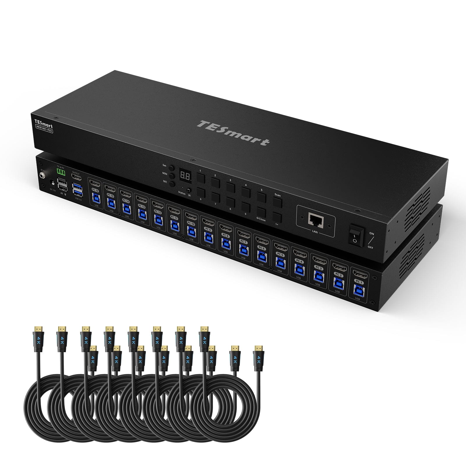 tesmart-prime-hks1601-p23-kvm-switch-16x1-4k60-usb-3-0 image 1