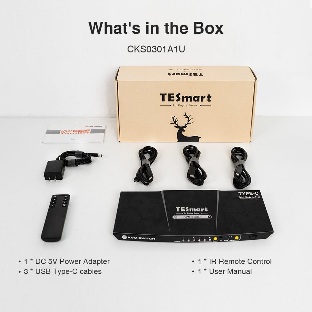 tesmart-prime-usb-c-kvm-switch-3-ports-4k-60hz-eu-stecker image 4