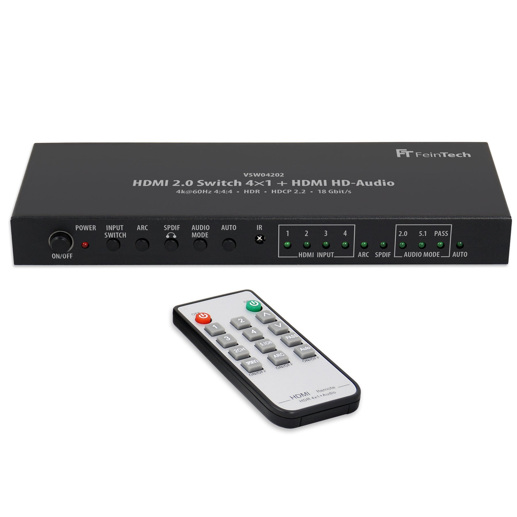 feintech-vsw04202-hdmi-switch-4x2-4k-audio-extractor-arc image 2