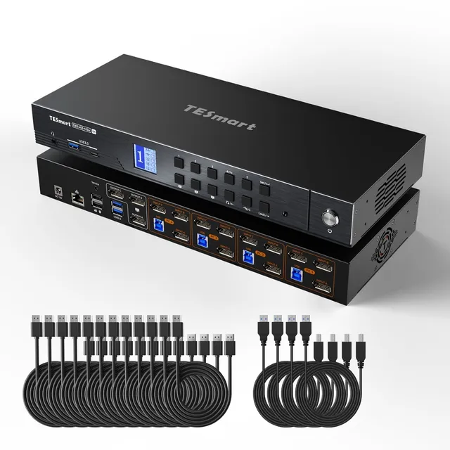 tesmart-master-dks403-m24-kvm-switch-triple-8k-4pcs-3monitore image 1
