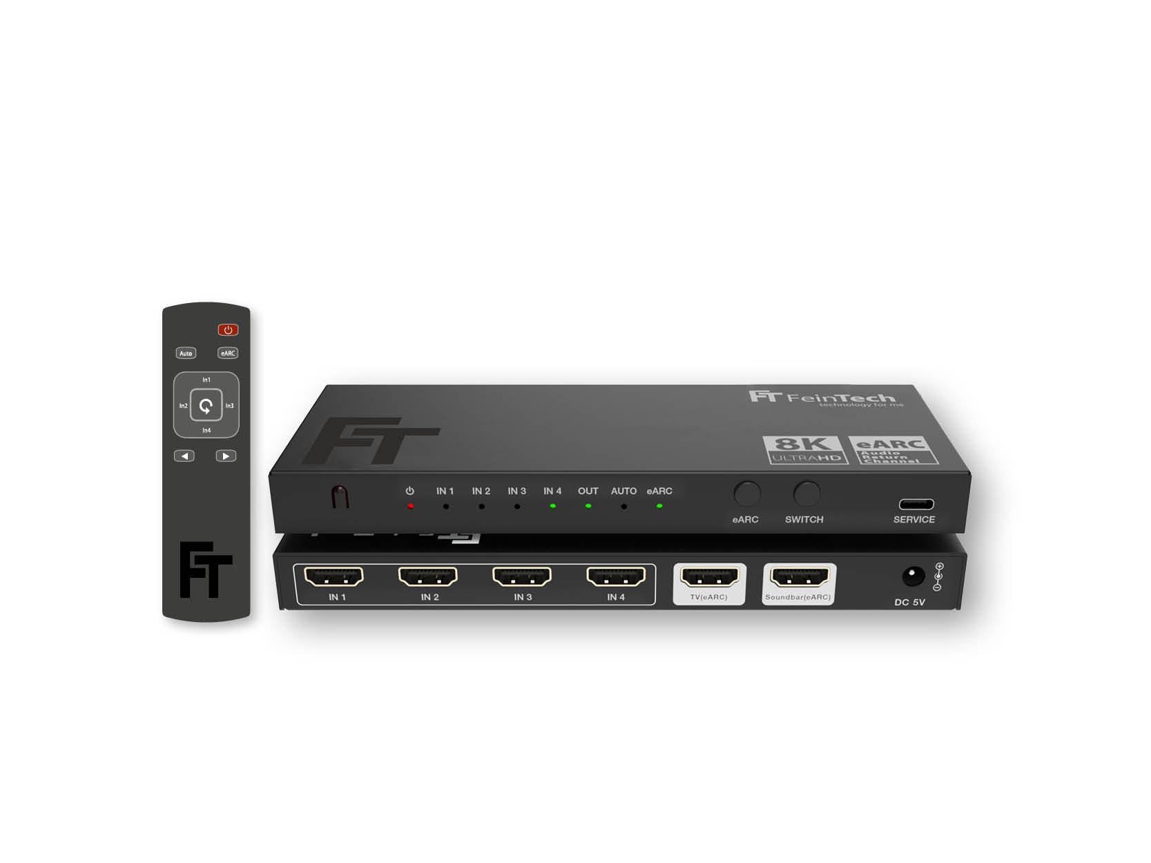 feintech-ax340-hdmi-earc-switch-4x1-4k-120hz-soundbar image 1