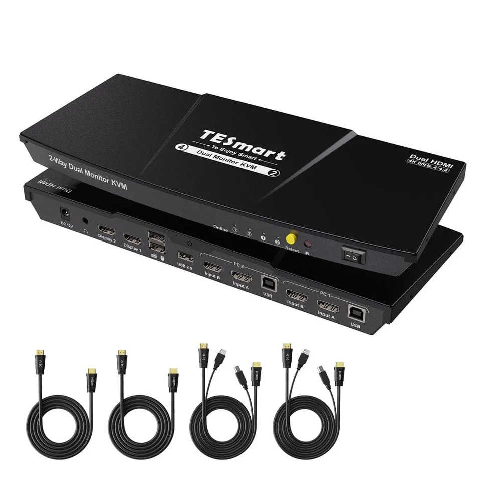 tesmart-prime-hks202-e23-kvm-switch-dual-4k60hz image 1