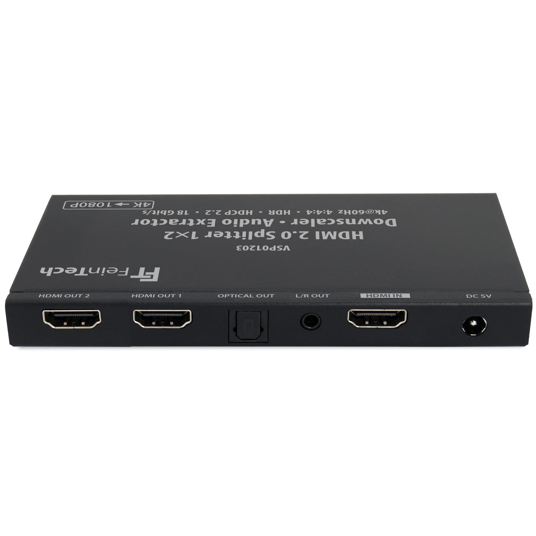 feintech-vsp01203-hdmi-splitter-1x2-mit-audio-extractor-4k-hdr image 2