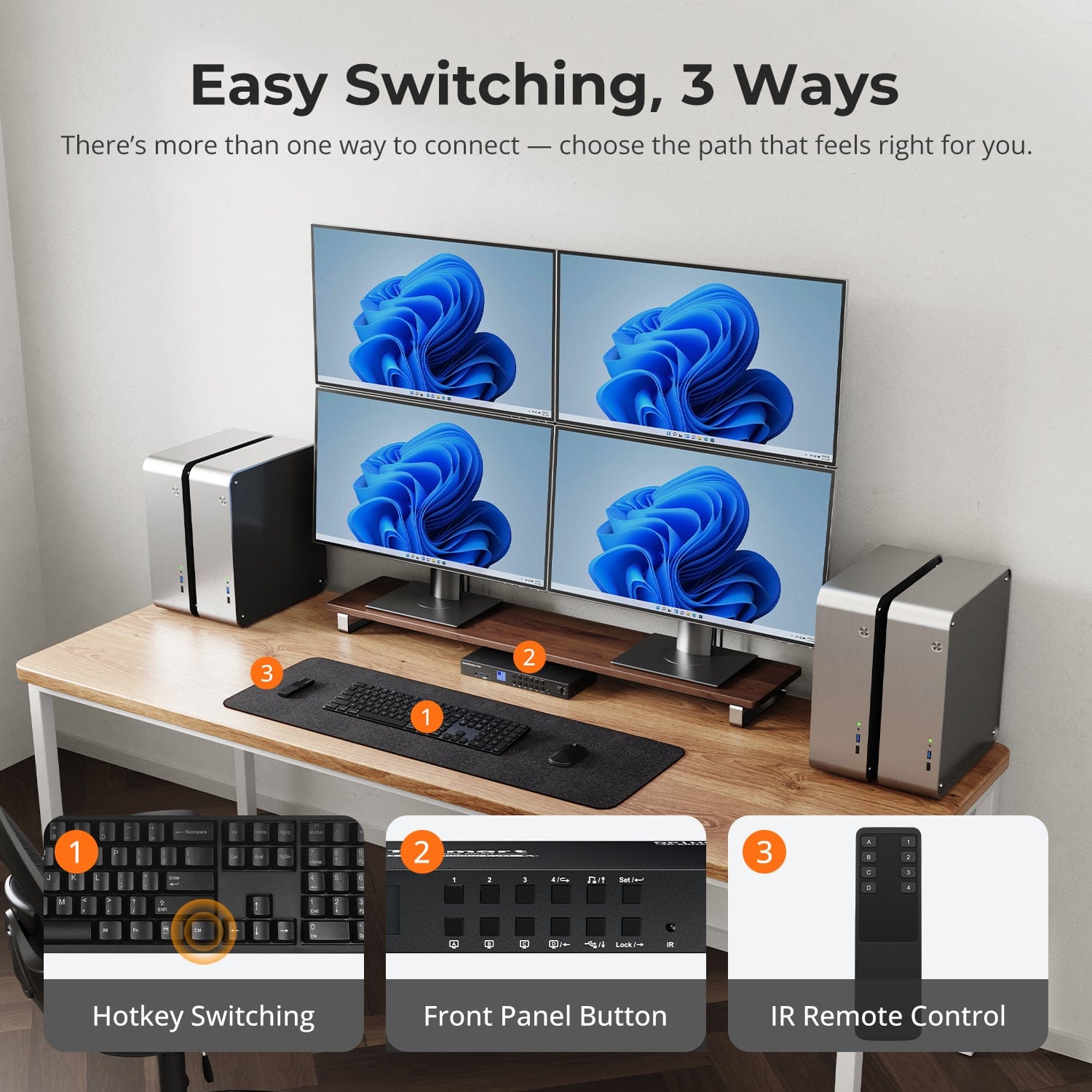 tesmart-prime-quad-kvm-switch-4-pcs-4-monitore-4k60 image 7