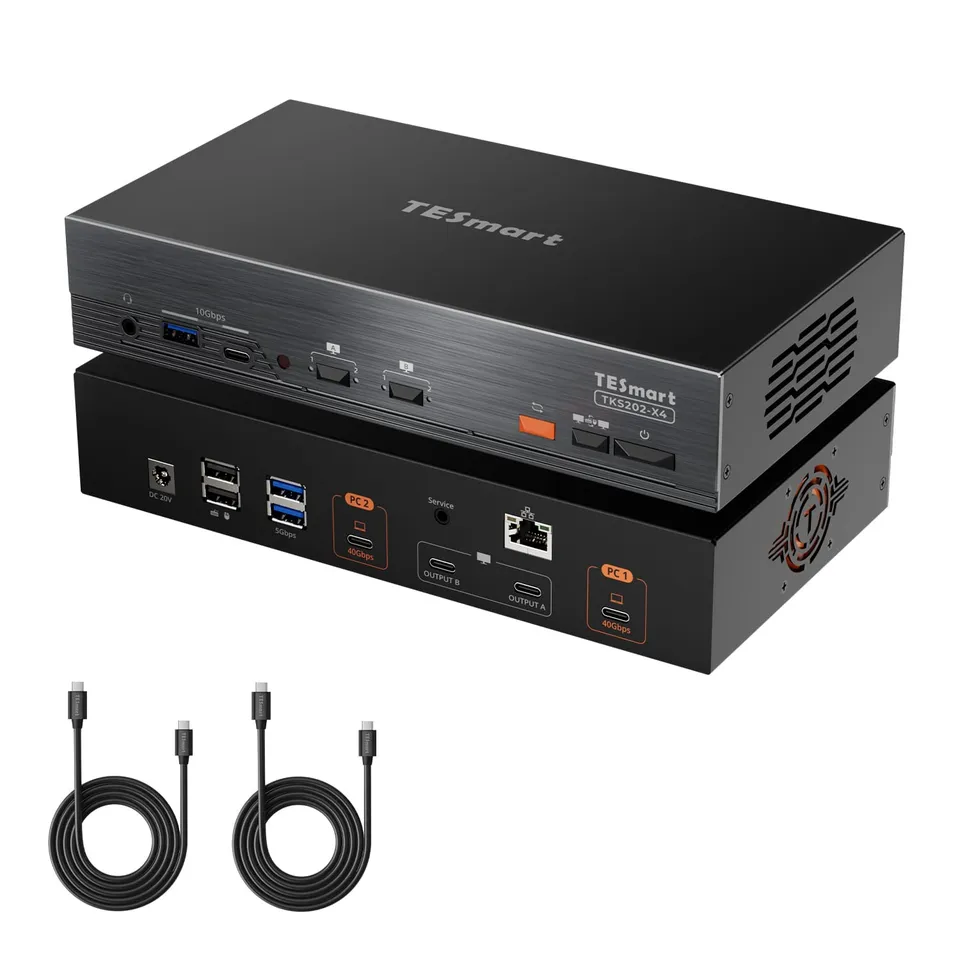 tesmart-xtreme-2x2-kvm-switch-5k120-6k60-thunderbolt-4 image 1