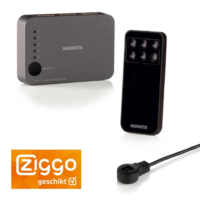 marmitek-connect-350-uhd-hdmi-switch-4k-60hz-5x1-hdr image 1