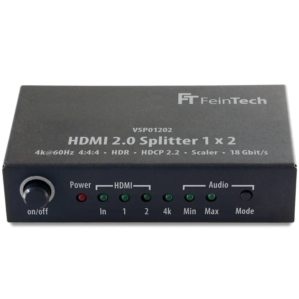 feintech-vsp01202-hdmi-splitter-1-in-2-out-4k-60hz-downscaler image 1