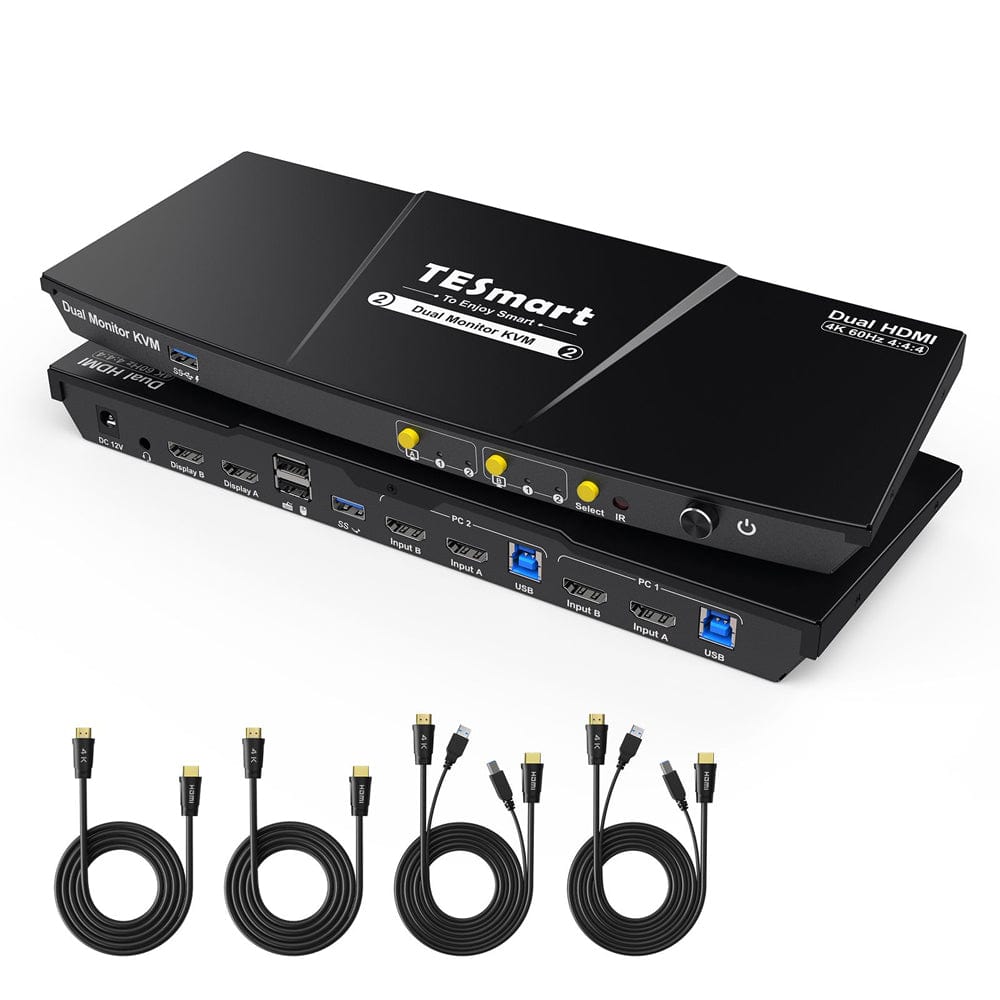 tesmart-prime-hks202-p23-hdmi-kvm-switch-dual-4k-2-fach image 2