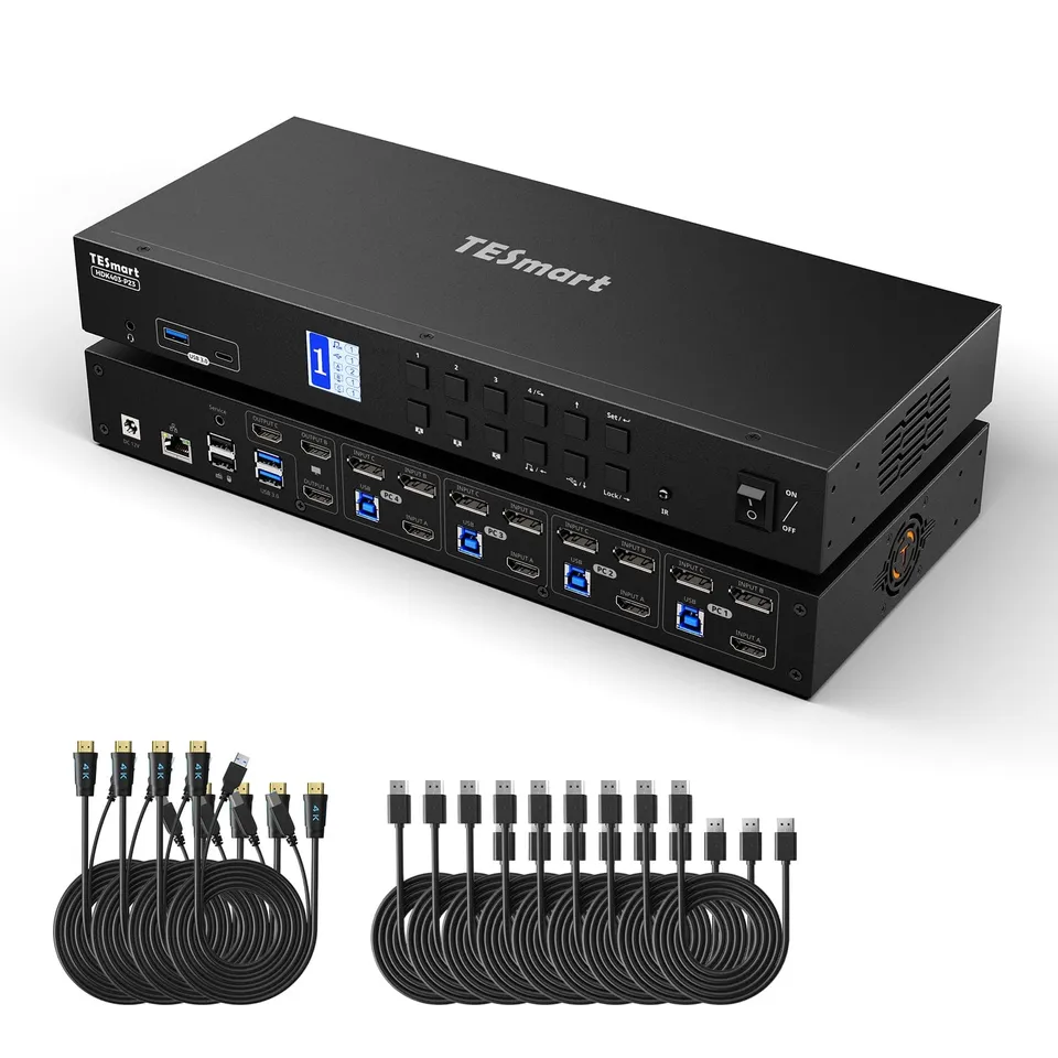tesmart-prime-hdk403-p23-kvm-switch-4x3-4k60-triple-monitor image 1