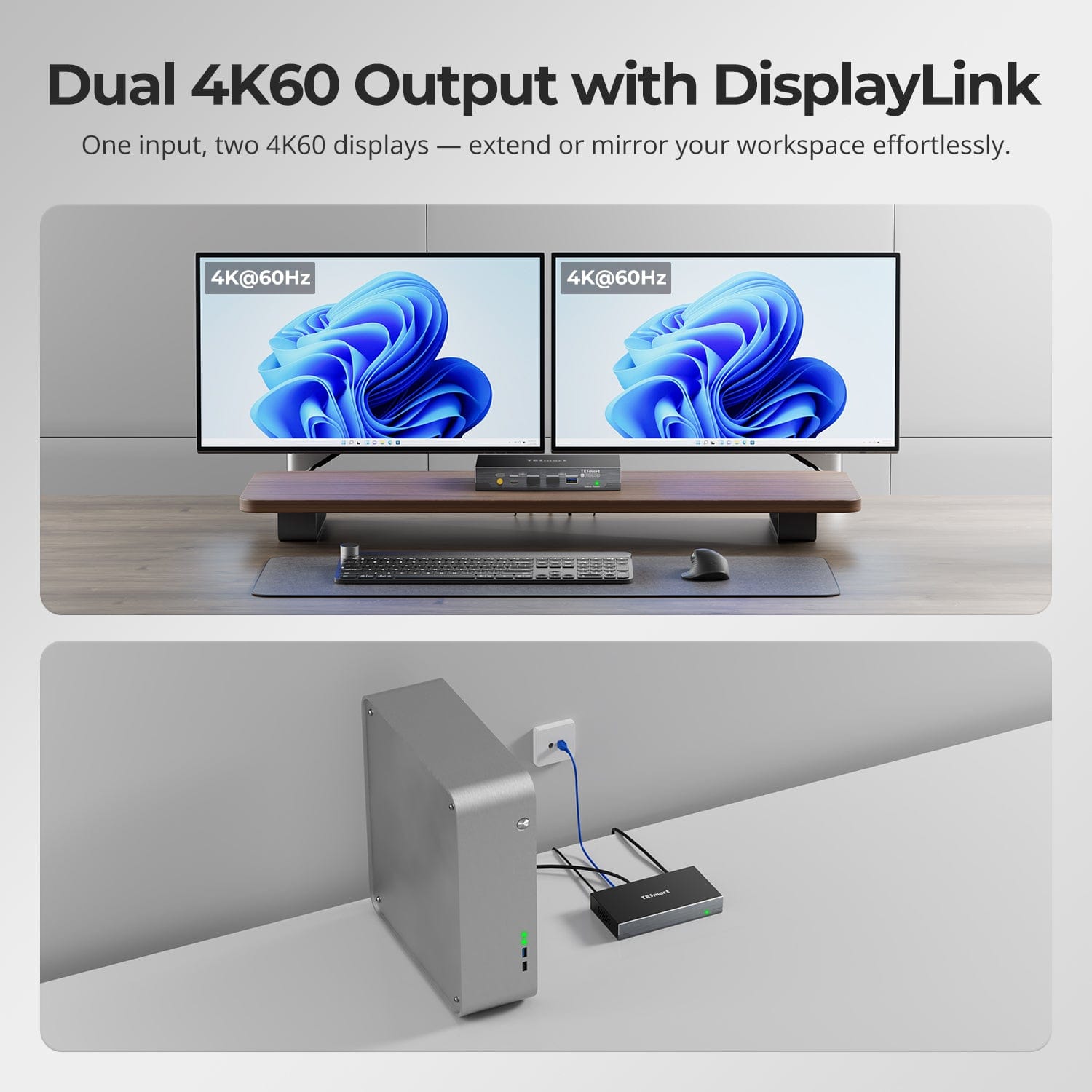 tesmart-prime-dual-4k60-kvm-extender-100m-cat6a-usb image 3