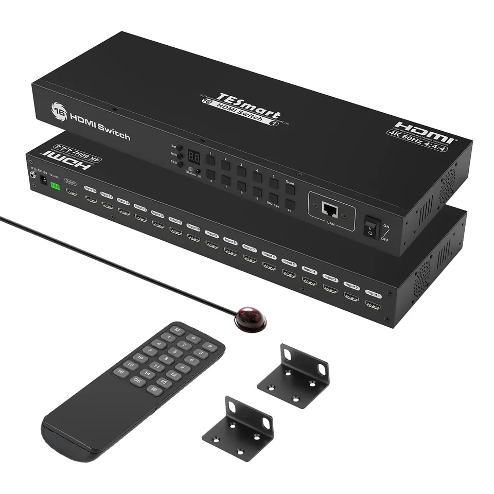tesmart-prime-16-port-hdmi-switch-4k60hz-16-in-1-out-mit-lan image 1