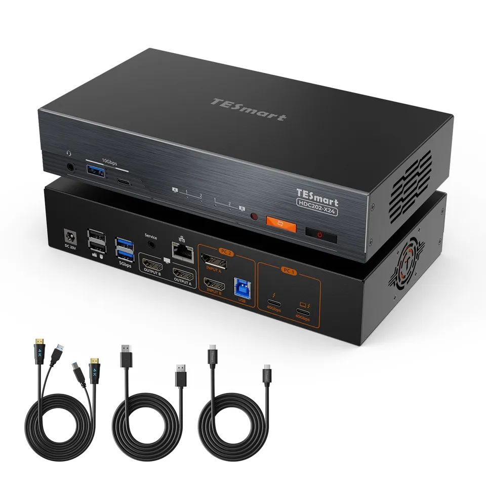 tesmart-xtreme-hdc202-x24-kvm-switch-dual-monitor-4k-thunderbolt image 1