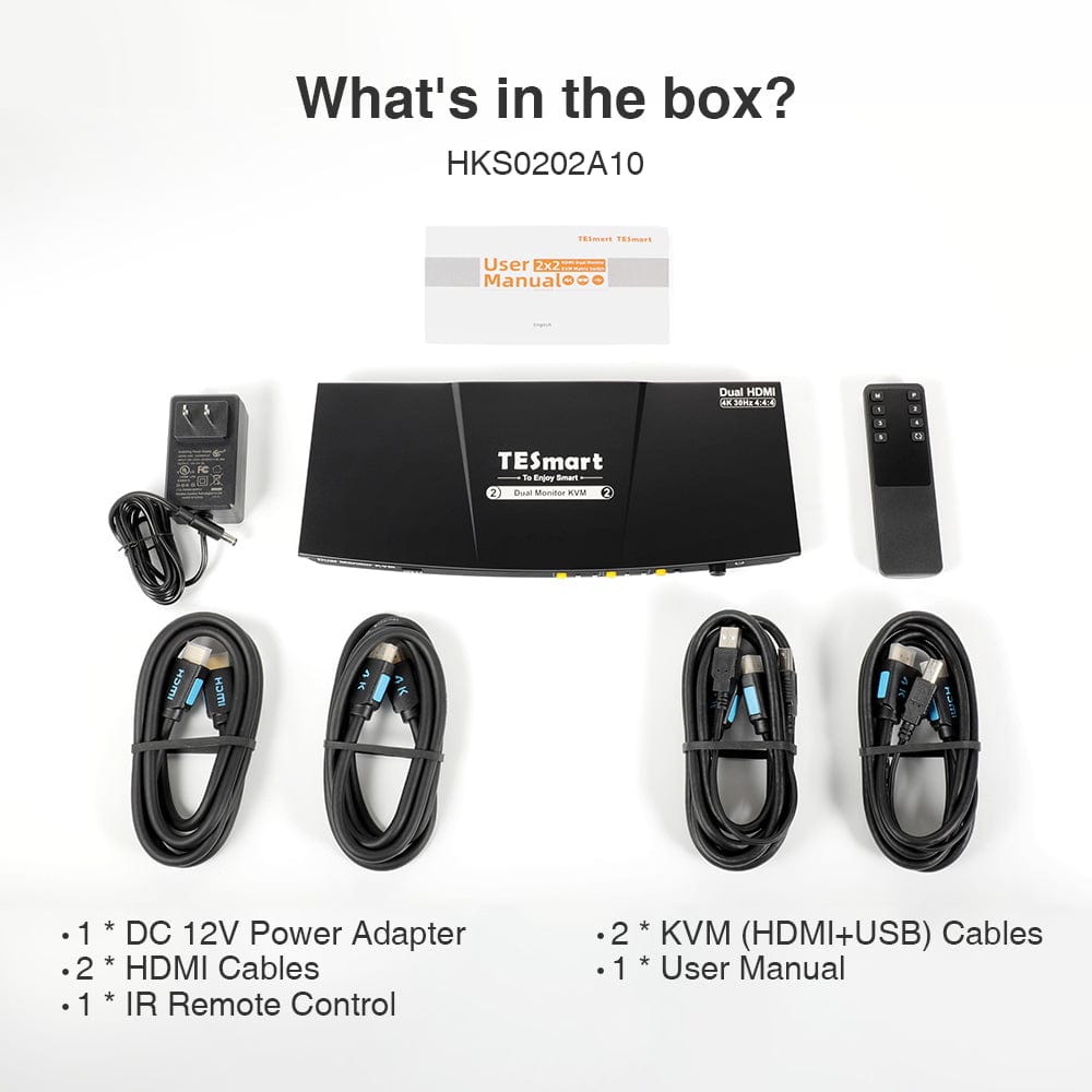 tesmart-elite-dual-monitor-kvm-switch-2-pcs-hdmi-4k30hz image 3