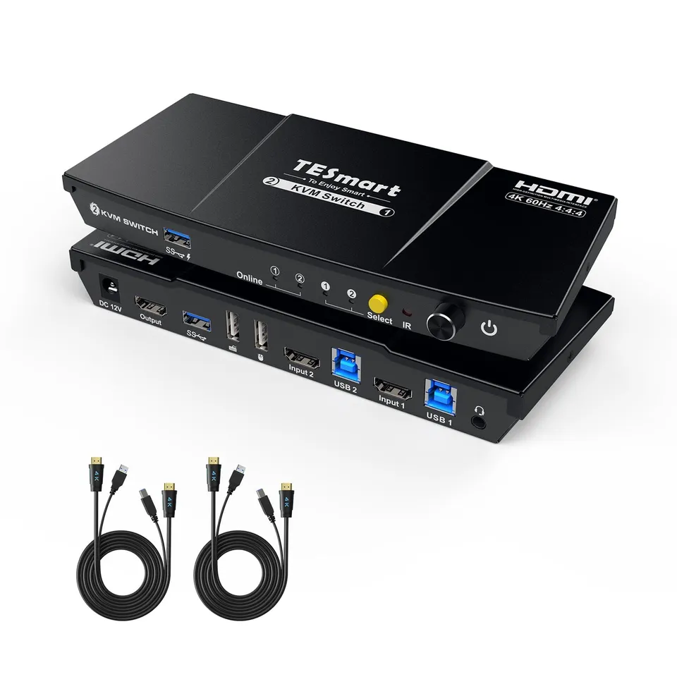 tesmart-elite-hks201-p23-kvm-switch-2-port-4k60hz image 1