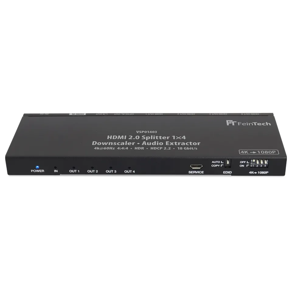 feintech-vsp01403-hdmi-splitter-1x4-4k-mit-audio-extractor image 1