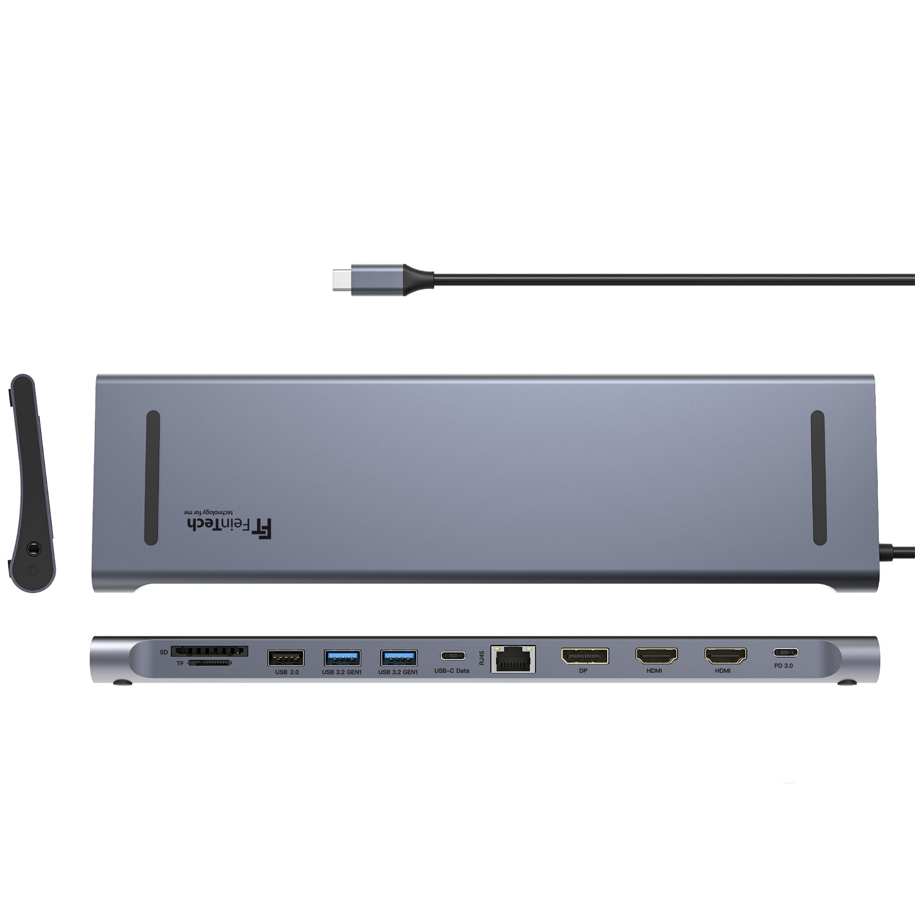 feintech-cx301-usb-c-docking-station-12-in-1-triple-display-4k image 4
