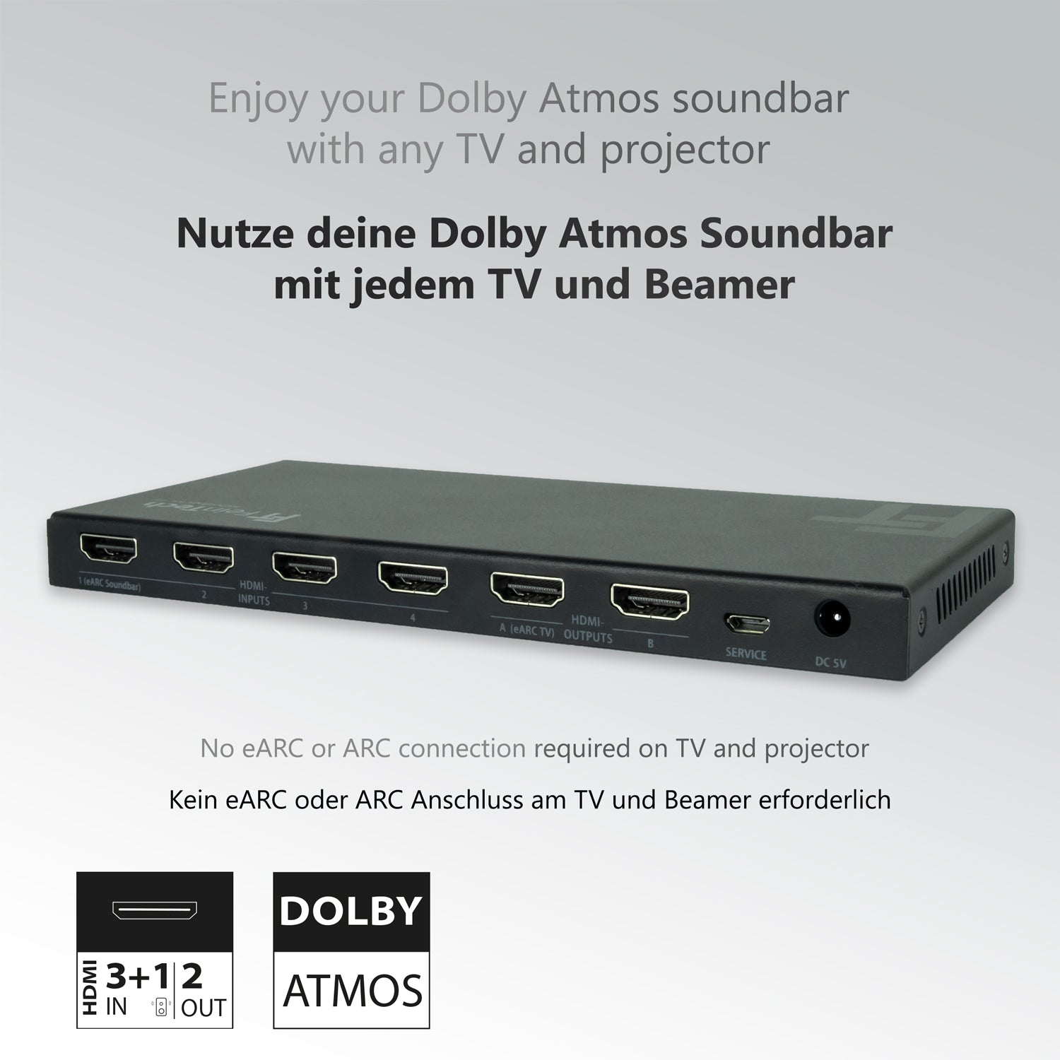 feintech-vax04201-hdmi-earc-switch-4x2-soundbar-atmos image 2