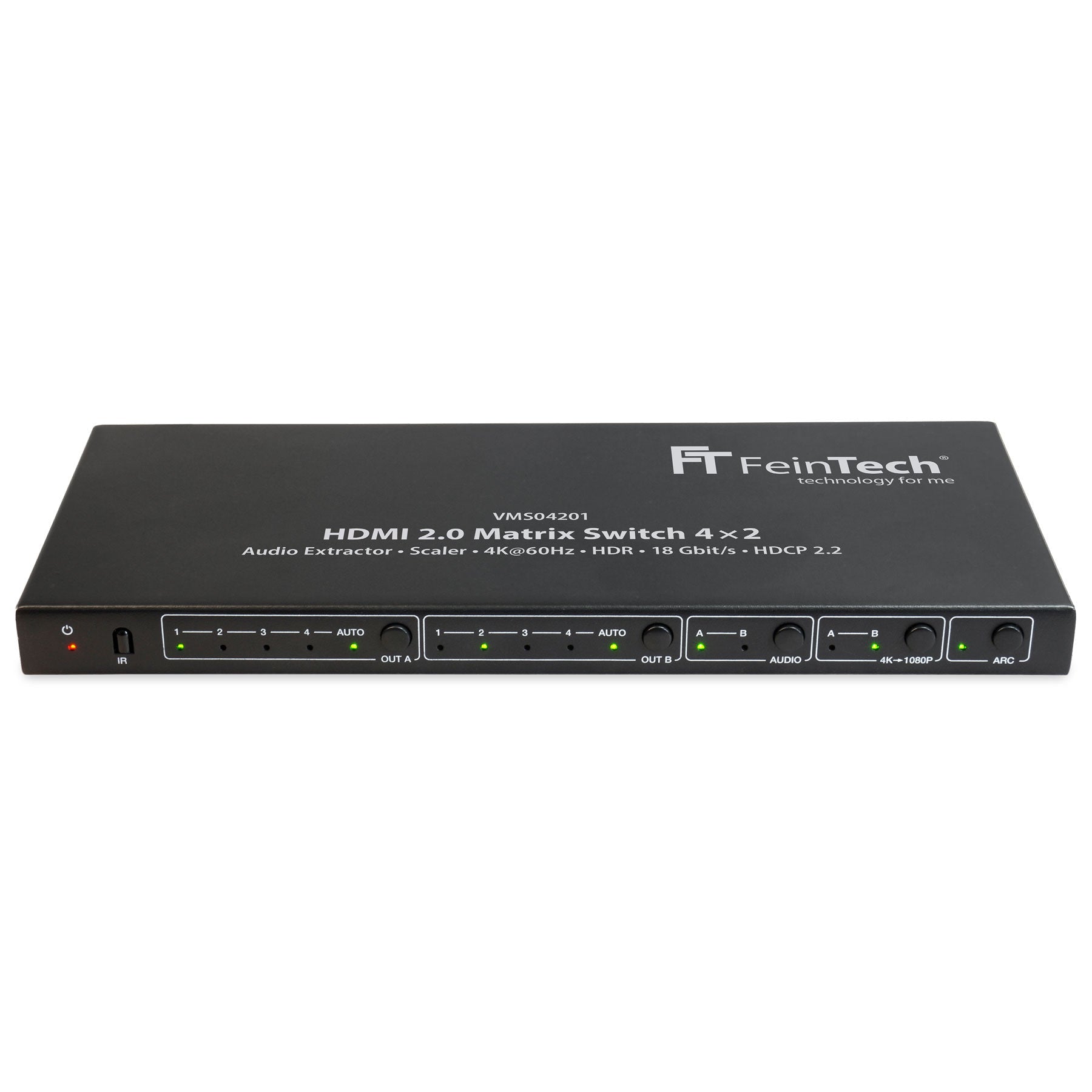 feintech-vms04201-hdmi-matrix-switch-4x2-audio-extractor-4k image 1