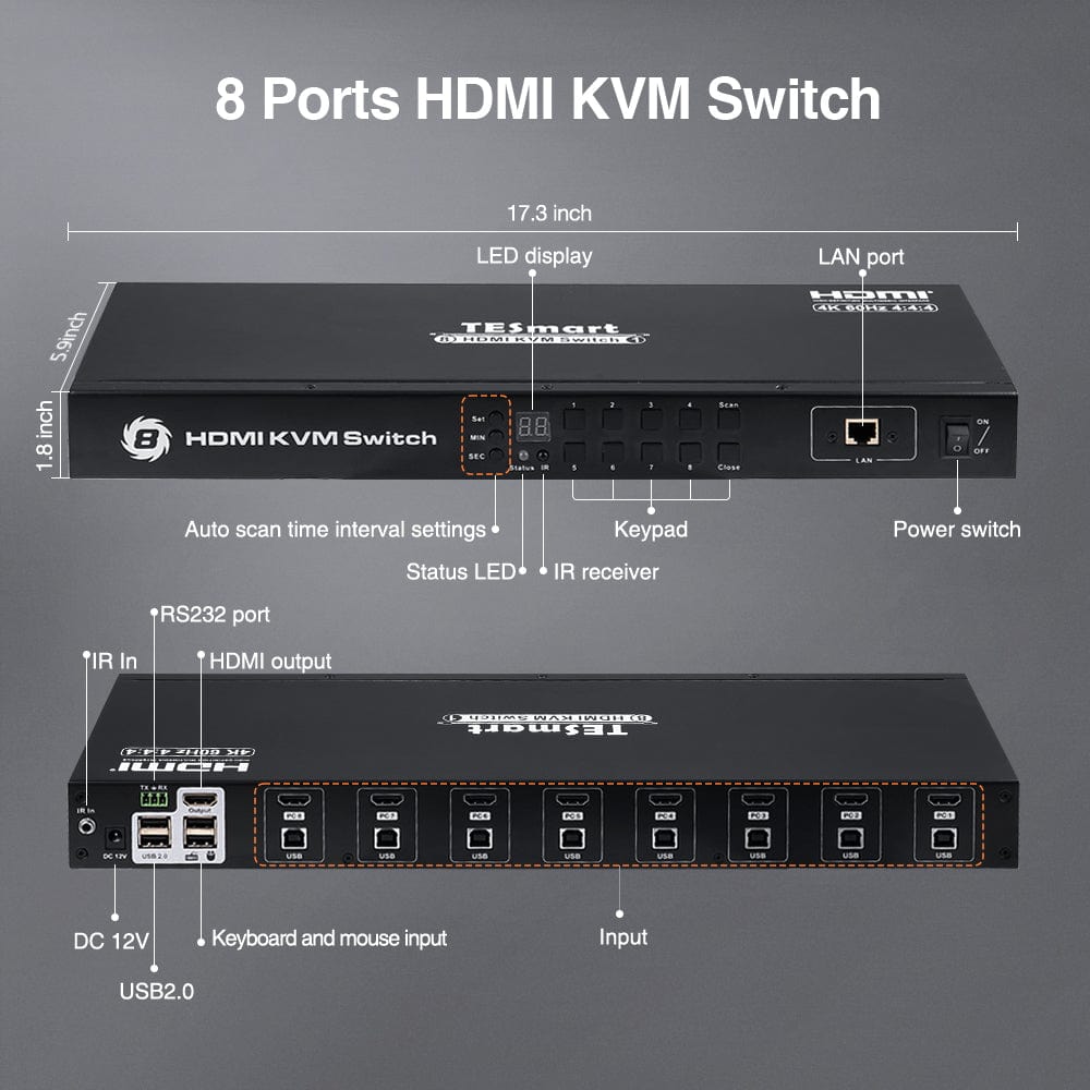 tesmart-prime-8-port-hdmi-kvm-switch-4k60-single-monitor image 6