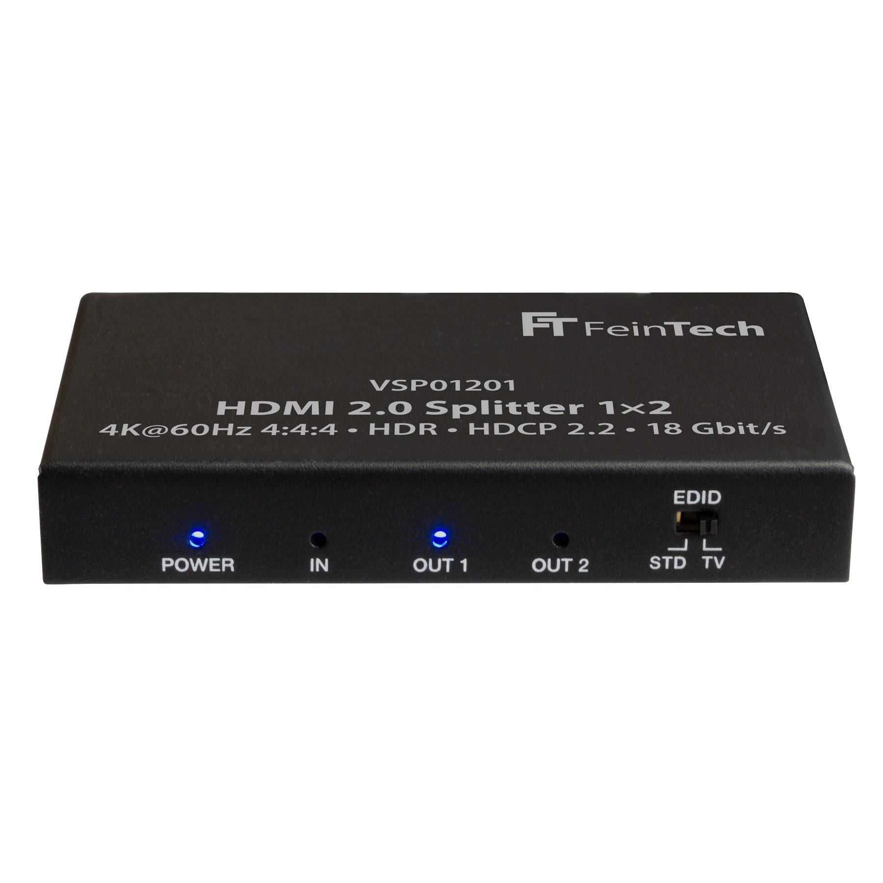 feintech-vsp01201-hdmi-splitter-1x2-4k-downscaler-edid image 1