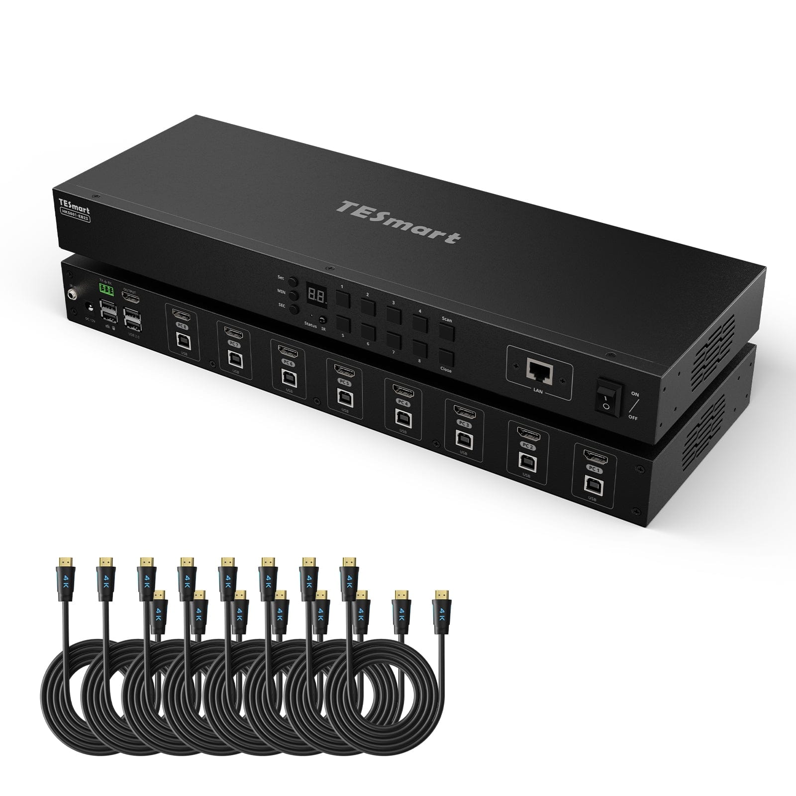 tesmart-elite-hks801-eb23-hdmi-kvm-switch-8-fach-4k image 1