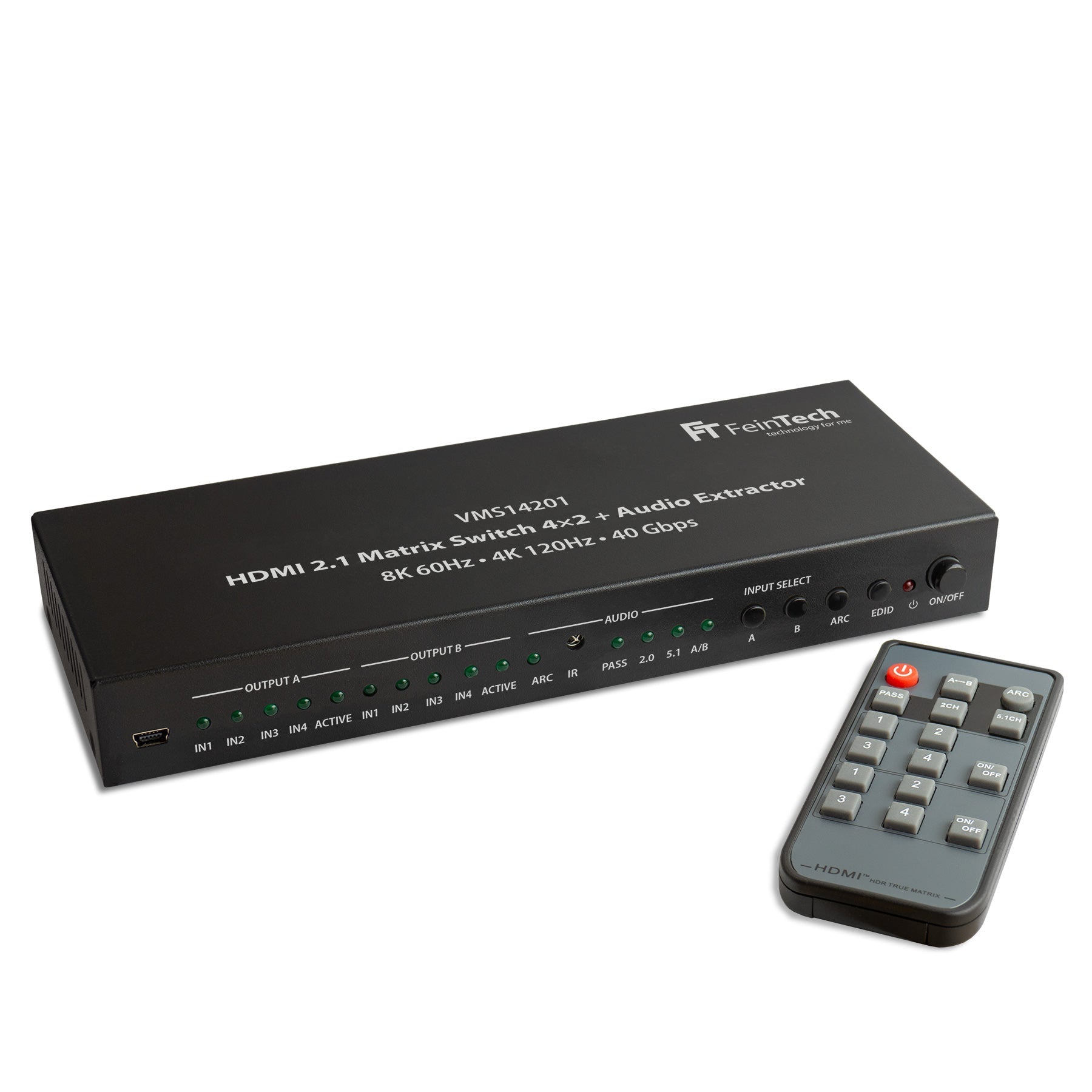 feintech-vms-vms14201-hdmi-matrix-switch-4x2-8k-audio-extractor image 3