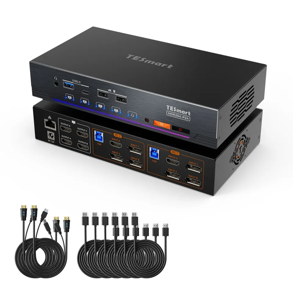 tesmart-prime-quad-kvm-switch-2-pcs-4-monitore-4k60 image 1