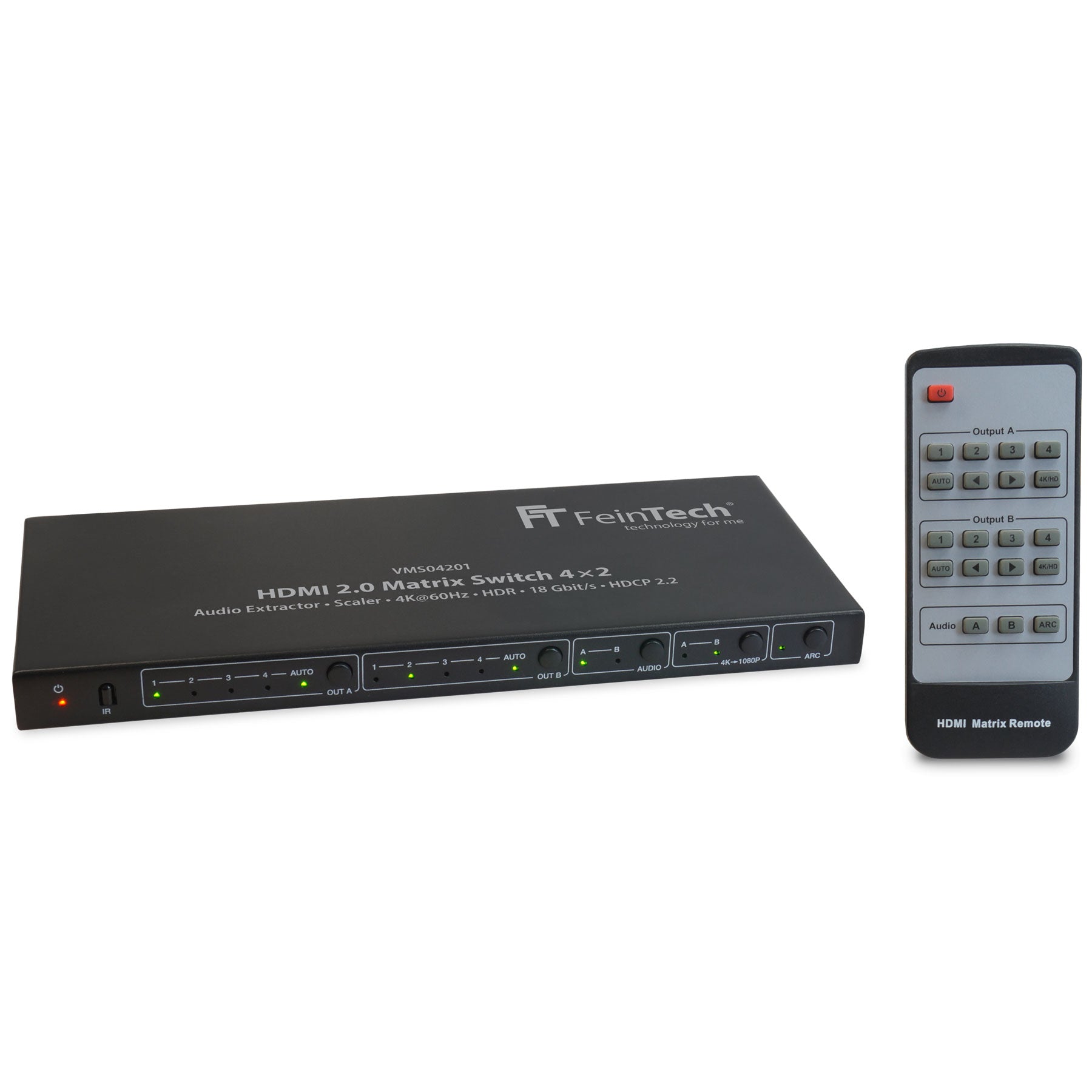 feintech-vms04201-hdmi-matrix-switch-4x2-audio-extractor-4k image 3