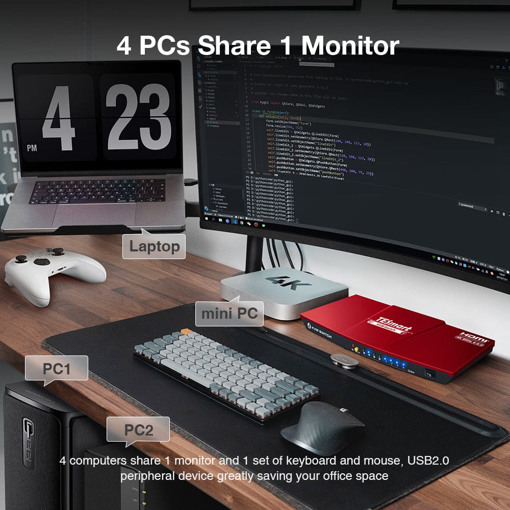 tesmart-elite-hks0401a1u-kvm-switch-hdmi-4k60hz-4pcs-1monitor image 6