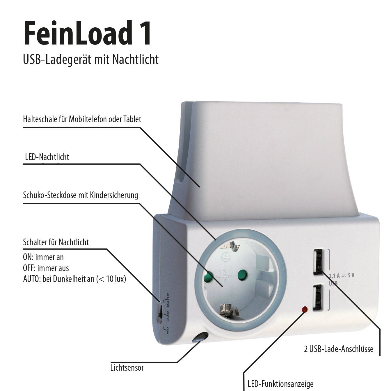 feintech-nlg00300-usb-ladeger-t-steckdose-nachtlicht-halteschale image 3