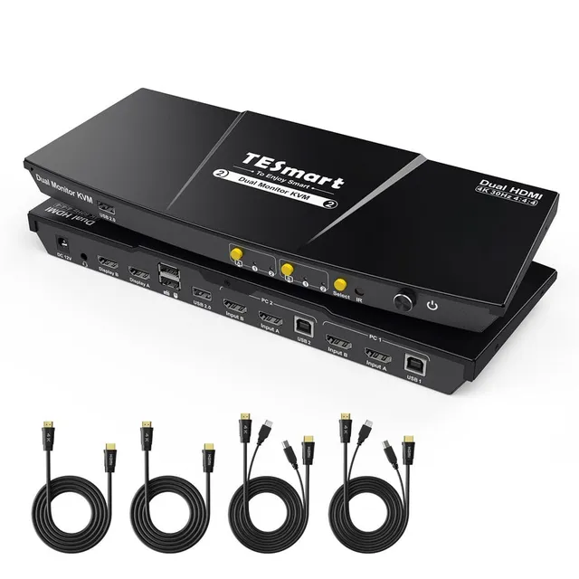 tesmart-elite-dual-monitor-kvm-switch-2-pcs-hdmi-4k30hz image 1