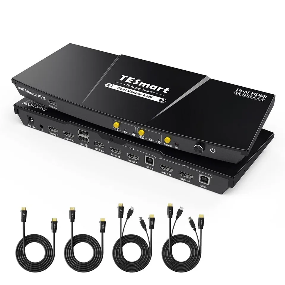 tesmart-elite-dual-monitor-kvm-switch-2-pcs-hdmi-4k30hz image 1