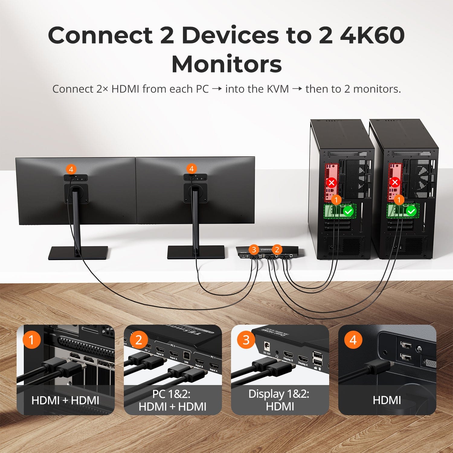 tesmart-prime-hks202-e23-kvm-switch-dual-4k60hz image 3